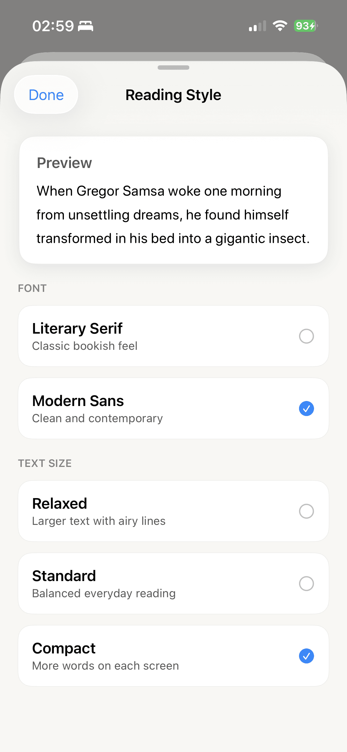 Reading style